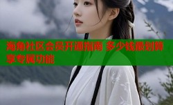 海角社区会员开通指南 多少钱最划算享专属功能